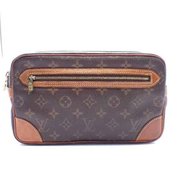 LOUIS VUITTON Marly Dragonne GM Clutch Hand Bag Monogram Brown M51825 09EF460 - Picture 1 of 16